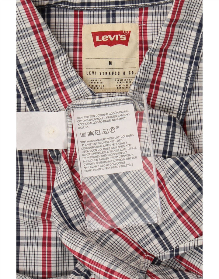 Camicia Levi's da uomo a maniche corte vestibilità standard in cotone a quadri blu medio