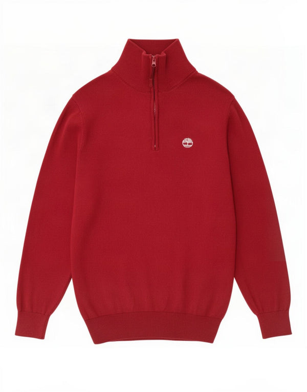 Timberland Boys Sweater med lynlåshals 12-13 år Large Bourgogne bomuld