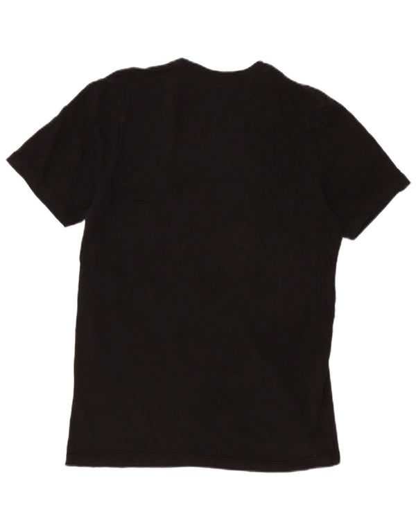 Nike Camiseta gráfica para hombre Top mediano negro de algodón con bloques de color
