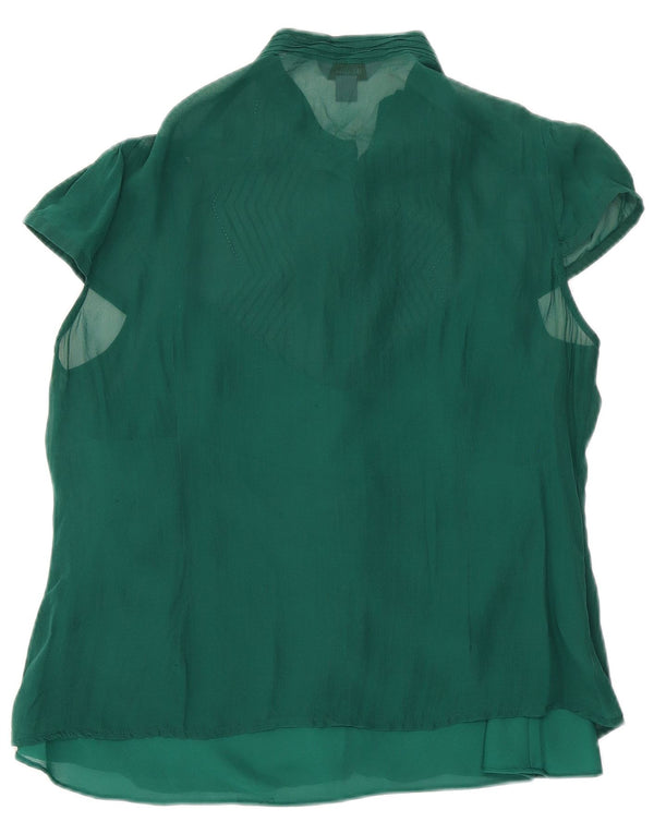 Blusa camisera de manga corta Monsoon para mujer UK 46 Large Green Chevron