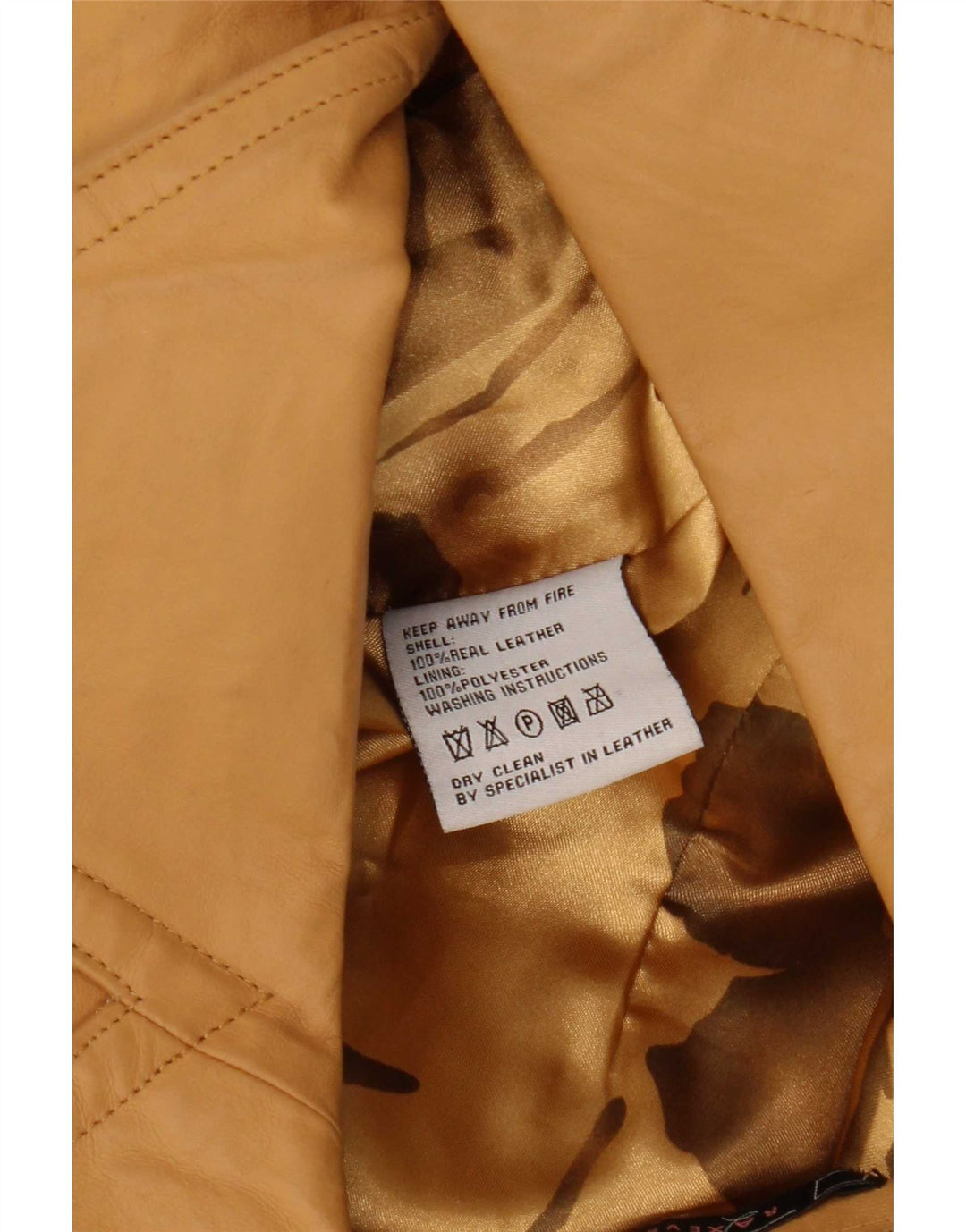 Vintage Womens Leather Jacket UK 12 Medium Beige Leather