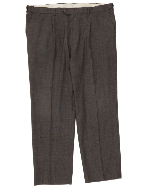 Marks & Spencer Pantalones informales rectos para hombre W40 L31 Lana gris