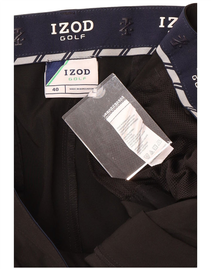 IZOD Mens Golf Cargo Shorts W40 XL Black Polyester