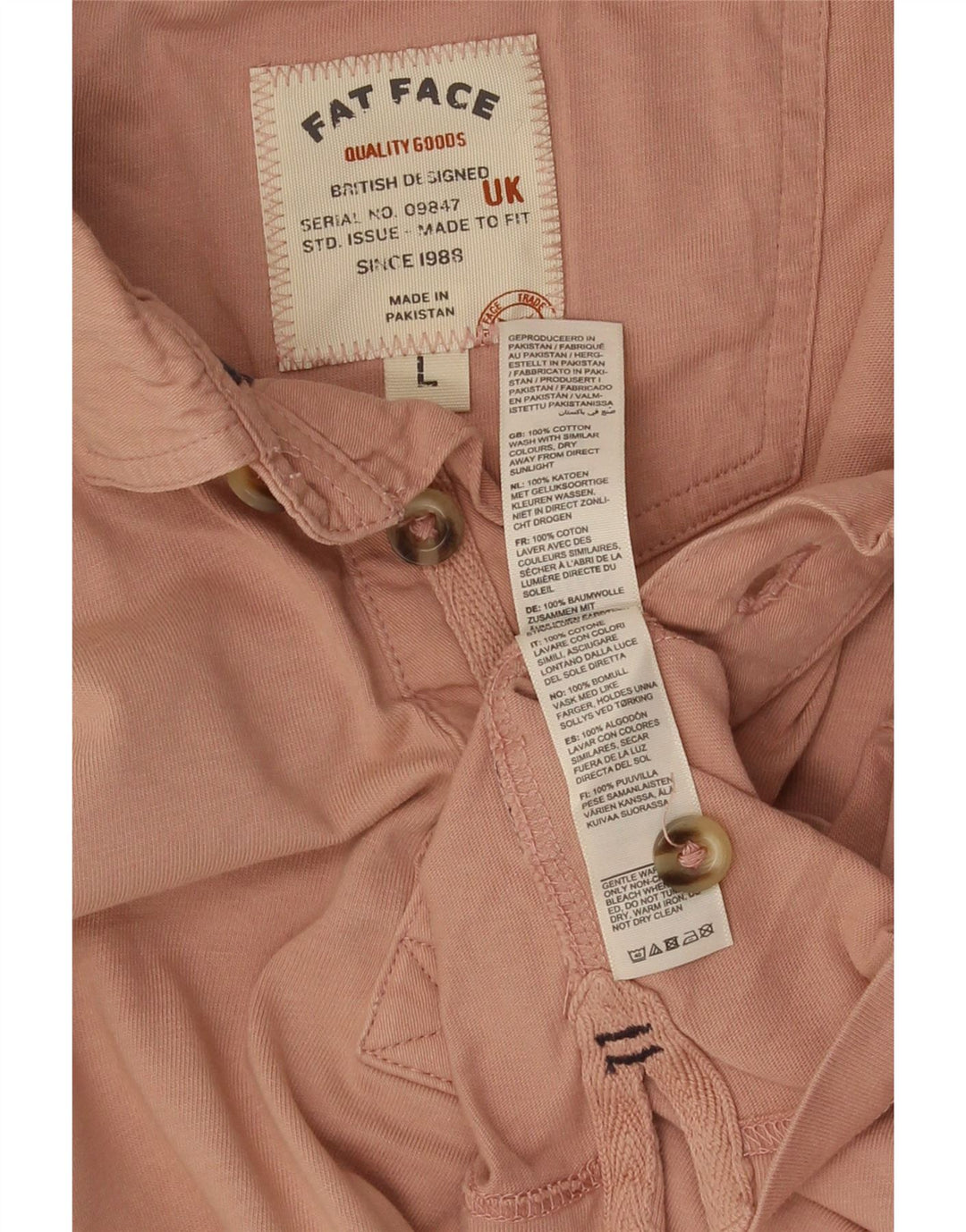 Fat Face Mens Polo Shirt Large Pink Cotton