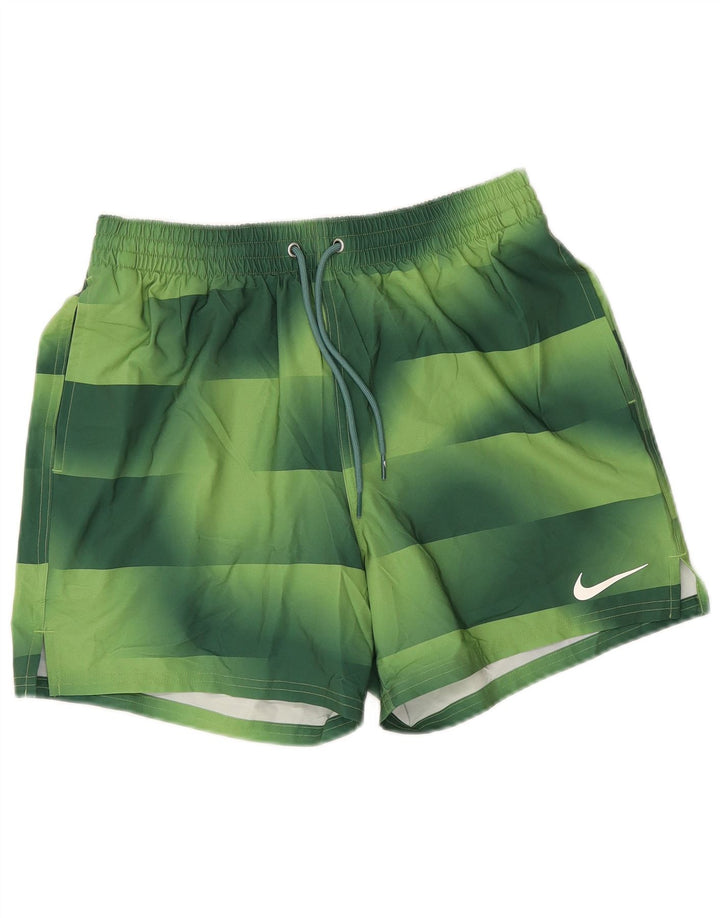 Nike Mens Sport Shorts Medium Green Striped Polyester