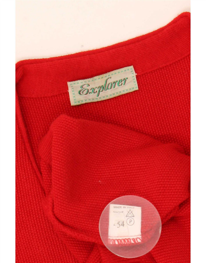 Explorer Mens Cardigan Sweater IT 54 XL Red Acrylic