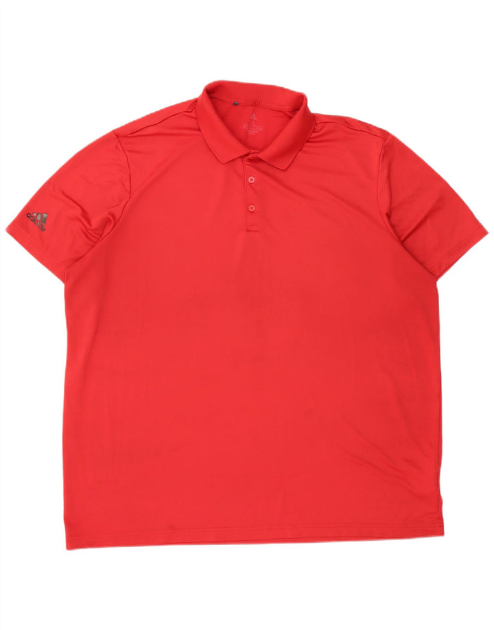 ADIDAS Mens Polo Shirt 2XL Red Polyester