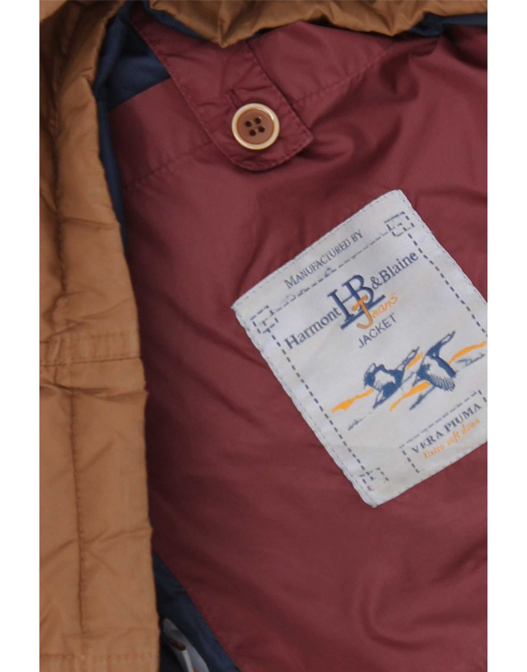 Harmont & Blaine Mens Hooded Padded Jacket UK 38 Medium Brown