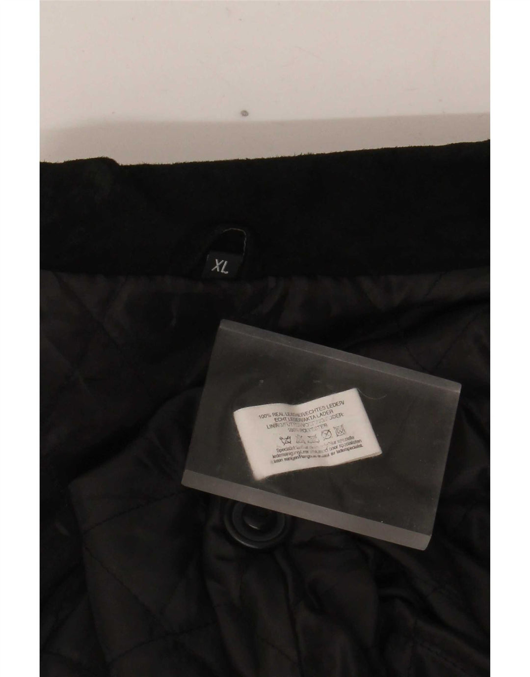 Vintage herre Regular Fit ruskindsjakke UK 42 XL sort læder