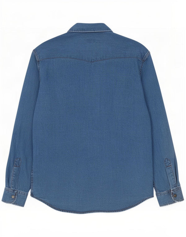 Carrera Mens Denim Shirt Medium Blue Cotton