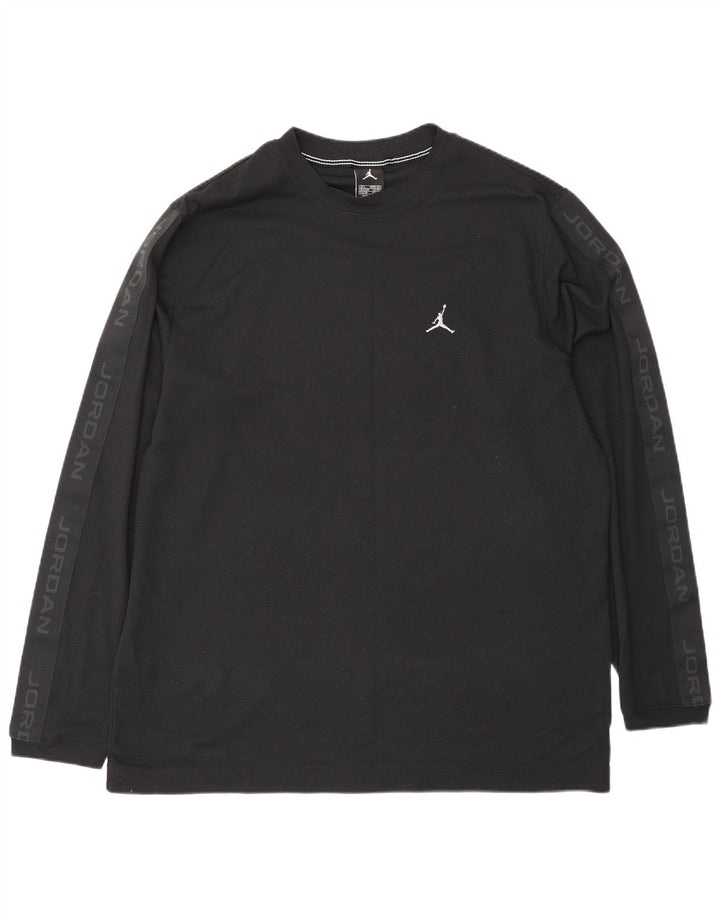 Jordan Mens Graphic Top Long Sleeve UK 42/44 Large Black Polyester