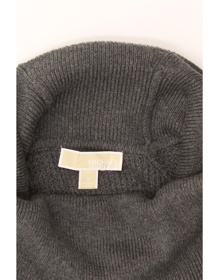 MICHAEL KORS Womens Roll Neck Jumper Sweater UK 14 Medium Grey Cotton Vintage Michael Kors and Second-Hand Michael Kors from Messina Hembry 