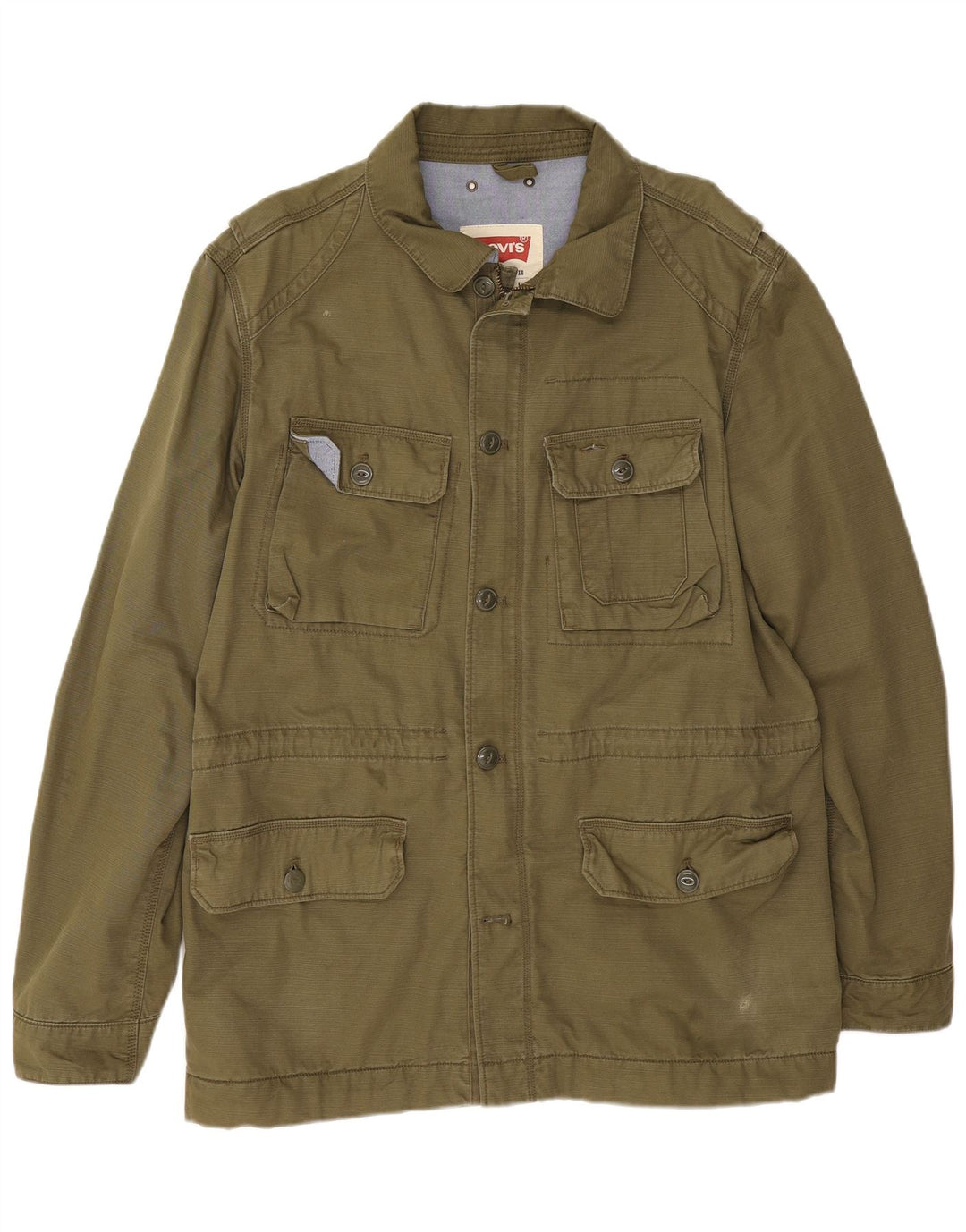 Levi's Mens Utility Jacket UK 42 XL Khaki Cotton