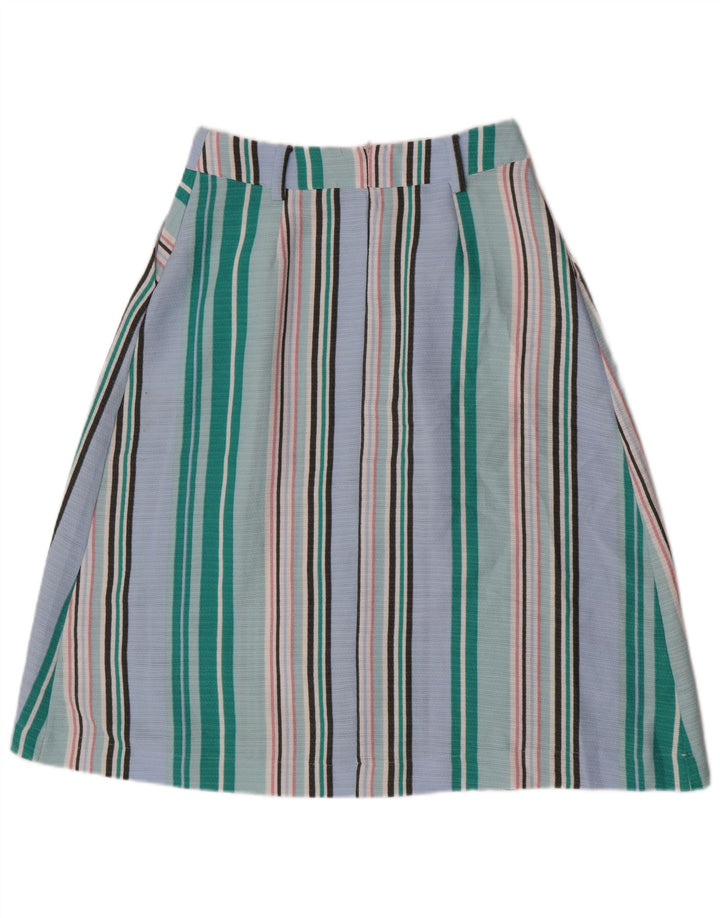 Oasis A-line nederdel til kvinder UK 10 Small W27 blå stribet polyester