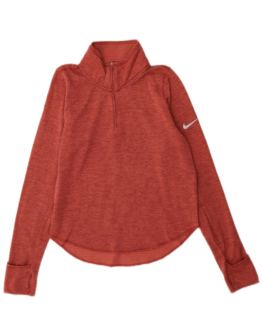 Nike Womens Dri Fit Running Pullover Tracksuit Top UK 6 XS Red Flecked