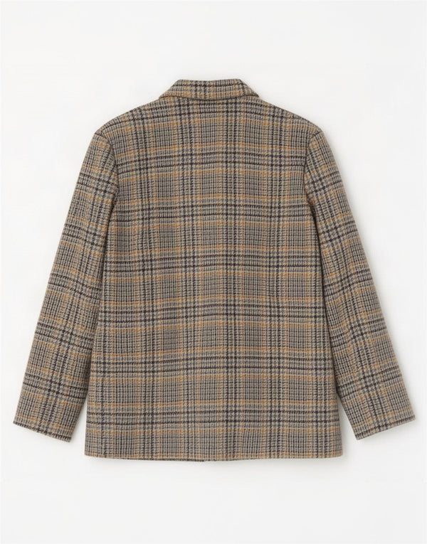 Jaqueta blazer feminina Oxford com 2 botões Reino Unido 14 grande houndstooth multicolorido