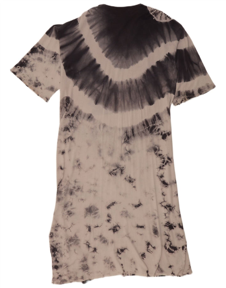 Abito lungo oversize da donna Zara UK 10 piccolo in viscosa tie-dye grigia