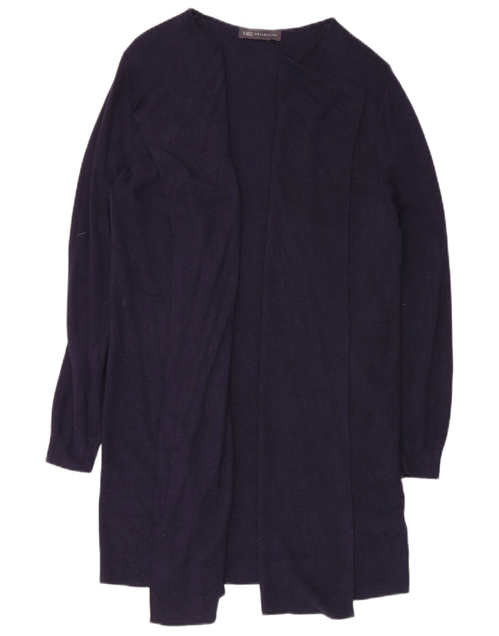 Marks & Spencer Womens Longline Cardigan Sweater UK 14 Medium Navy Blue