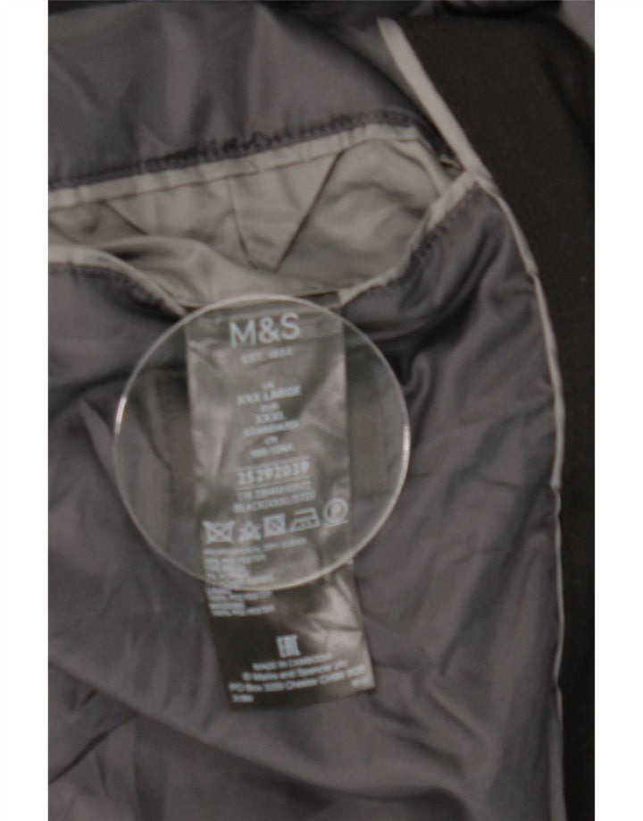 Marks & Spencer Mens Overcoat UK 46 3XL Black Polyester