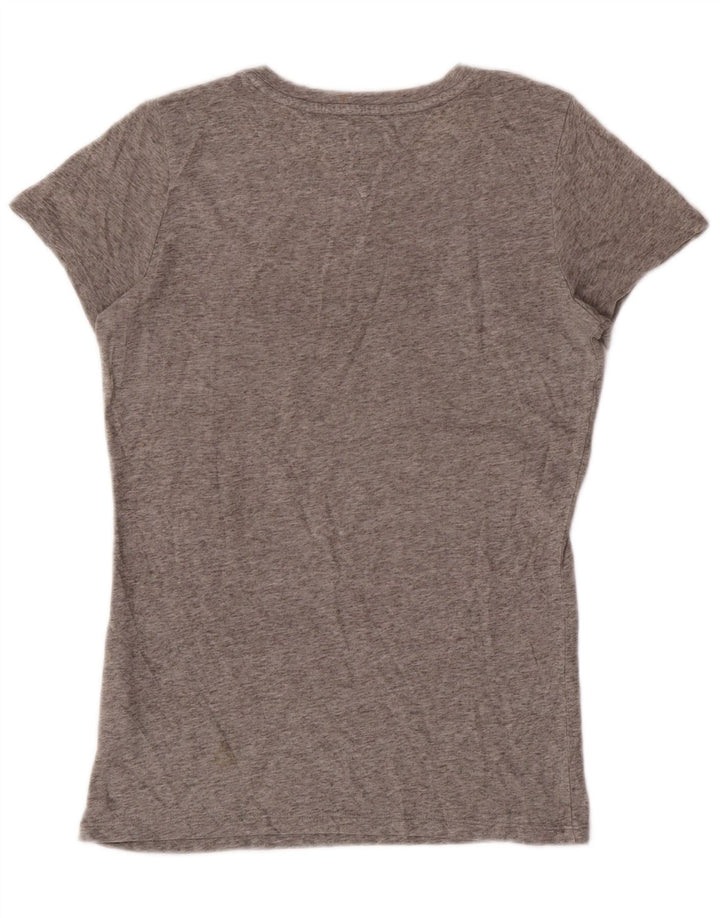Tommy Hilfiger Womens Graphic T-Shirt Top UK 12 Medium Grey Polyester
