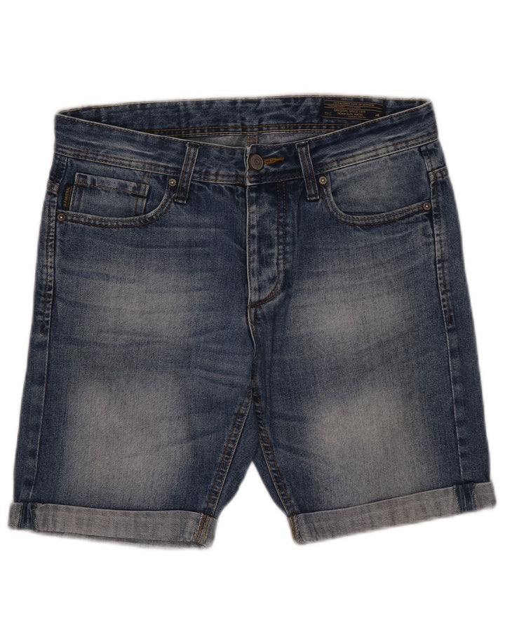 Jack & Jones denimshorts til mænd Small W30 blå bomuld