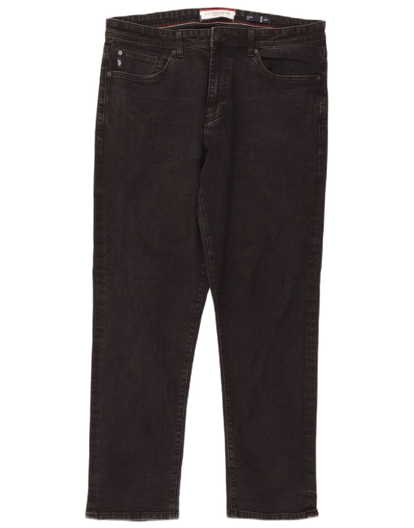 U.S. Polo Assn. Mens Classic Fit Straight Jeans W36 L31 Grey Cotton