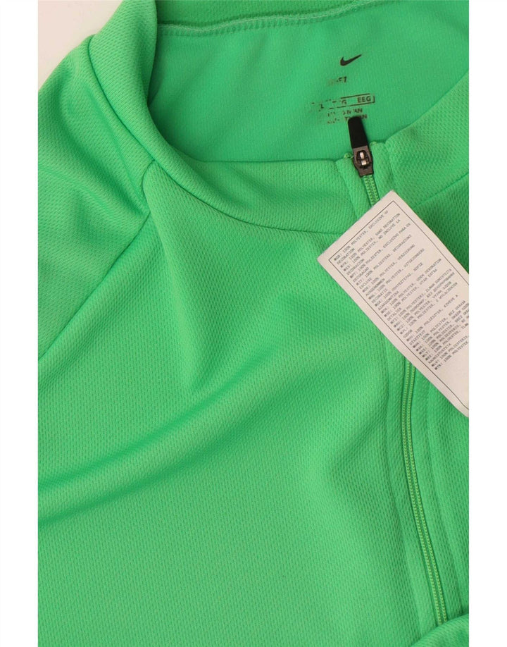 Męski T-shirt Nike Dri Fit z zamkiem błyskawicznym, duży, zielony poliester