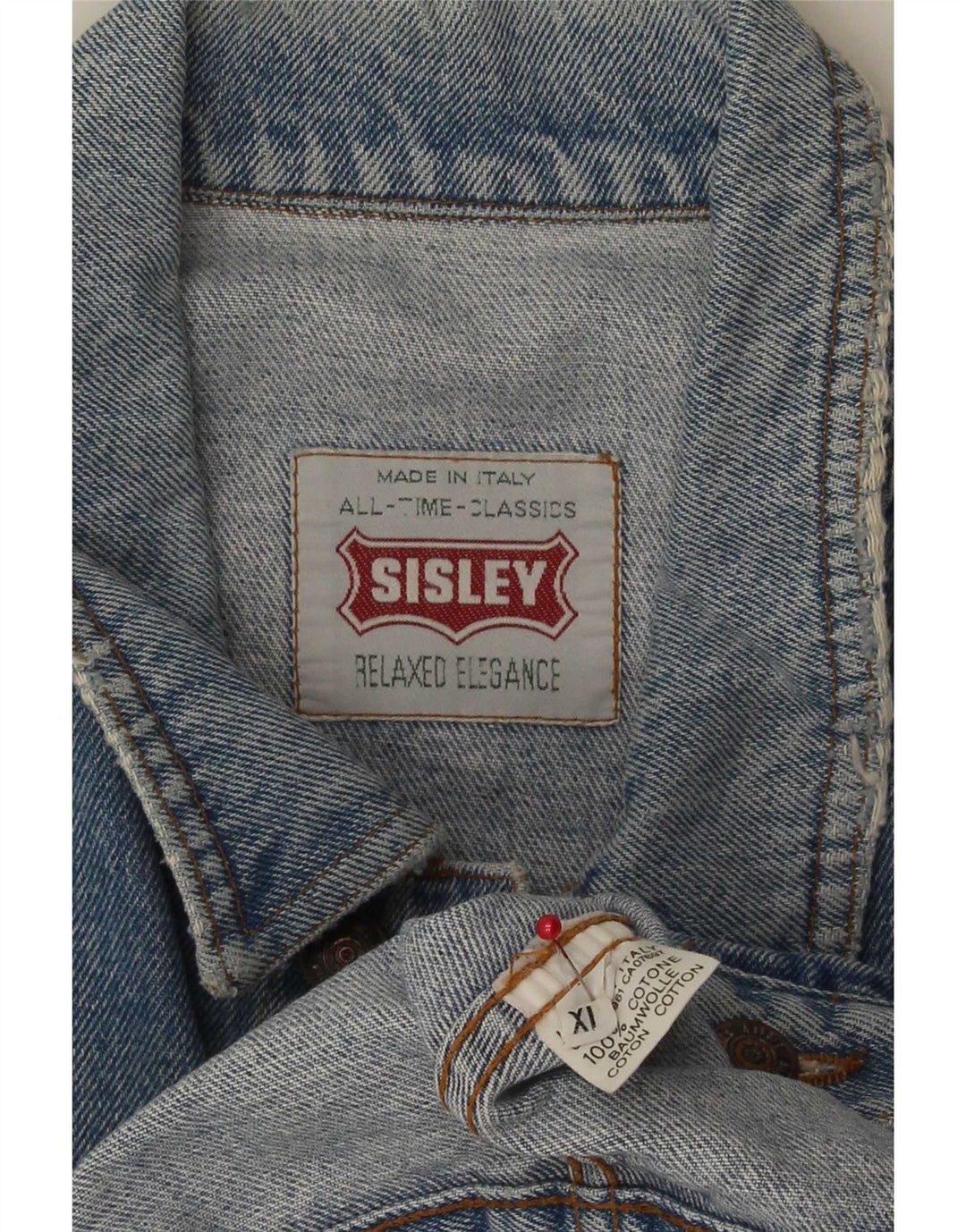 Sisley Mens Denim Jacket UK 42 XL Blue Cotton