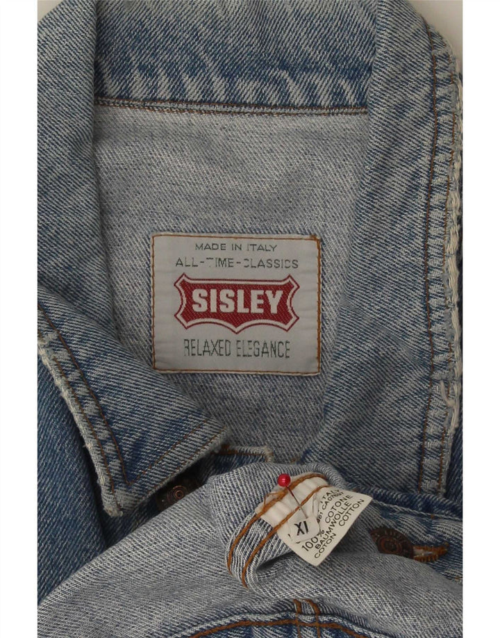 Sisley Mens Denim Jacket UK 42 XL Blue Cotton