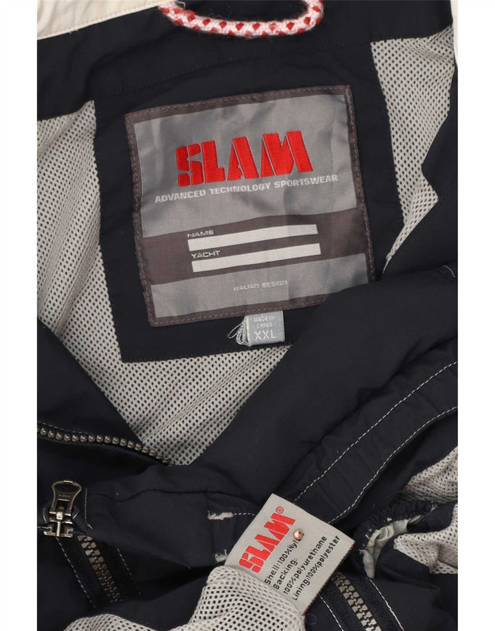 Slam Herre grafisk regnjakke UK 44 2XL Navy Blue Nylon