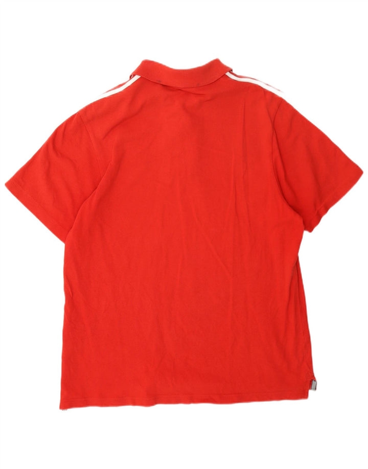 Adidas Mens Polo Shirt Large Red Cotton