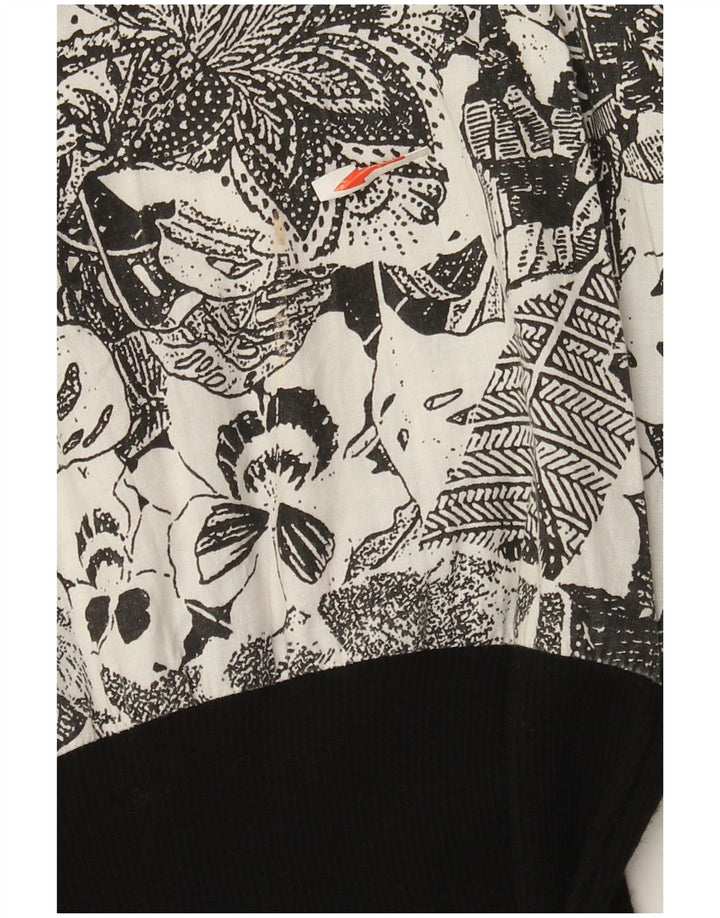 Vintage Womens A-Line Dress UK 12 Medium Grey Floral