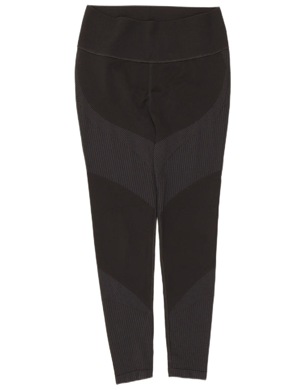 Puma Leggings graphiques pour femmes UK 14 Large Noir Rayé