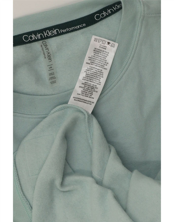 Calvin Klein Herre Sweatshirt Jumper Stor turkis bomuld