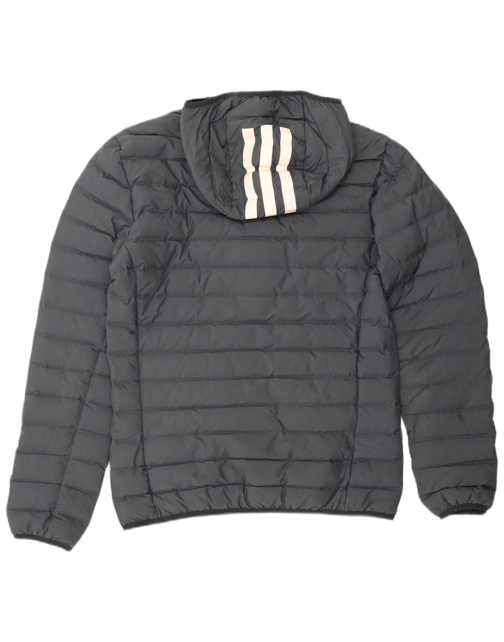 ADIDAS Herren-Kapuzenjacke, wattiert, UK 38, mittelgrau, Polyester