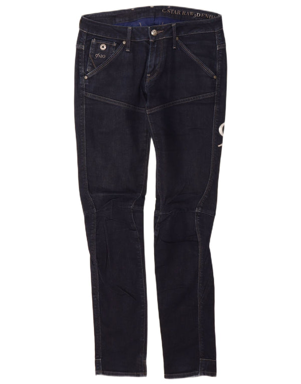 G-Star kvinders grafiske tilspidsede jeans W29 L32 marineblå bomuld