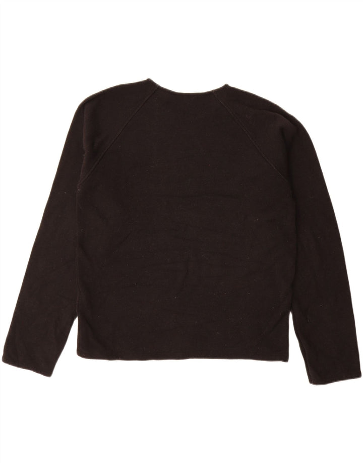 Felpa oversize da donna ZARA maglione UK 14 medio nero poliestere