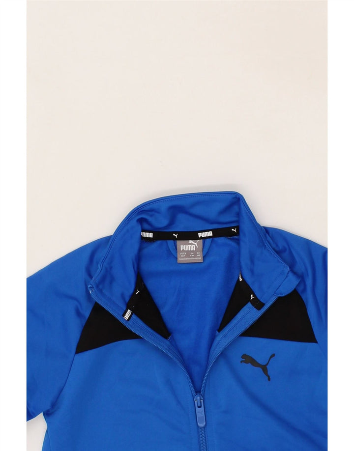 PUMA Boys Tracksuit Top Jacket 7-8 Years Small  Blue Colourblock Polyester Vintage Puma and Second-Hand Puma from Messina Hembry 