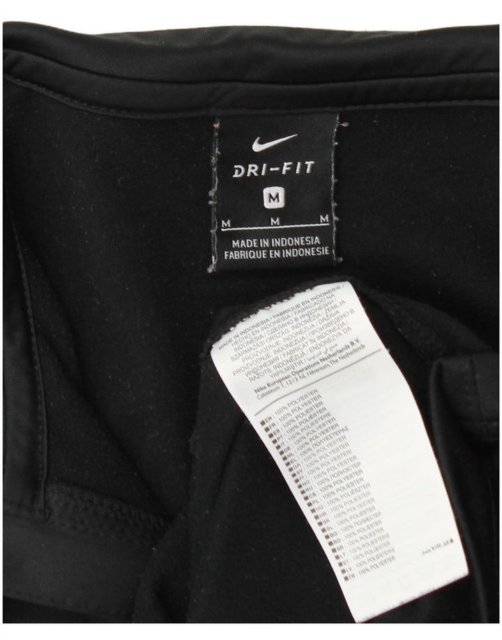 Męski dres Nike Dri Fit z zamkiem błyskawicznym na szyi, średni czarny poliester