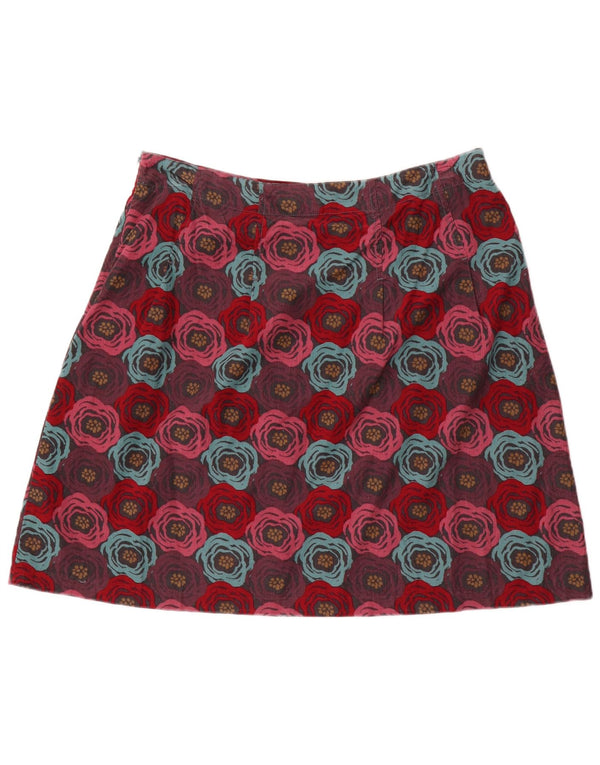 Fusta din velur pentru femei Seasalt UK 14 Large W34 Burgundy Floral Bumbac