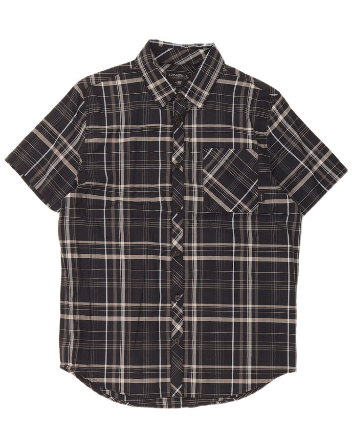 O'Neill Mens Short Sleeve Shirt Medium Black Check Cotton