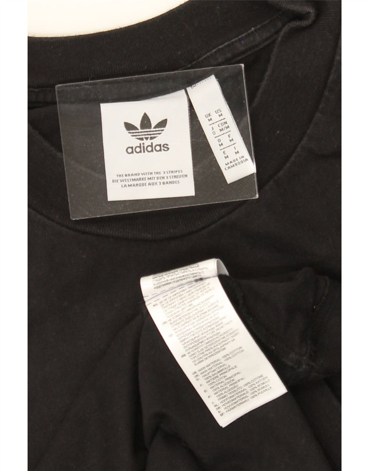 ADIDAS Mens Graphic T-Shirt Top Medium Black Cotton Vintage Adidas and Second-Hand Adidas from Messina Hembry 