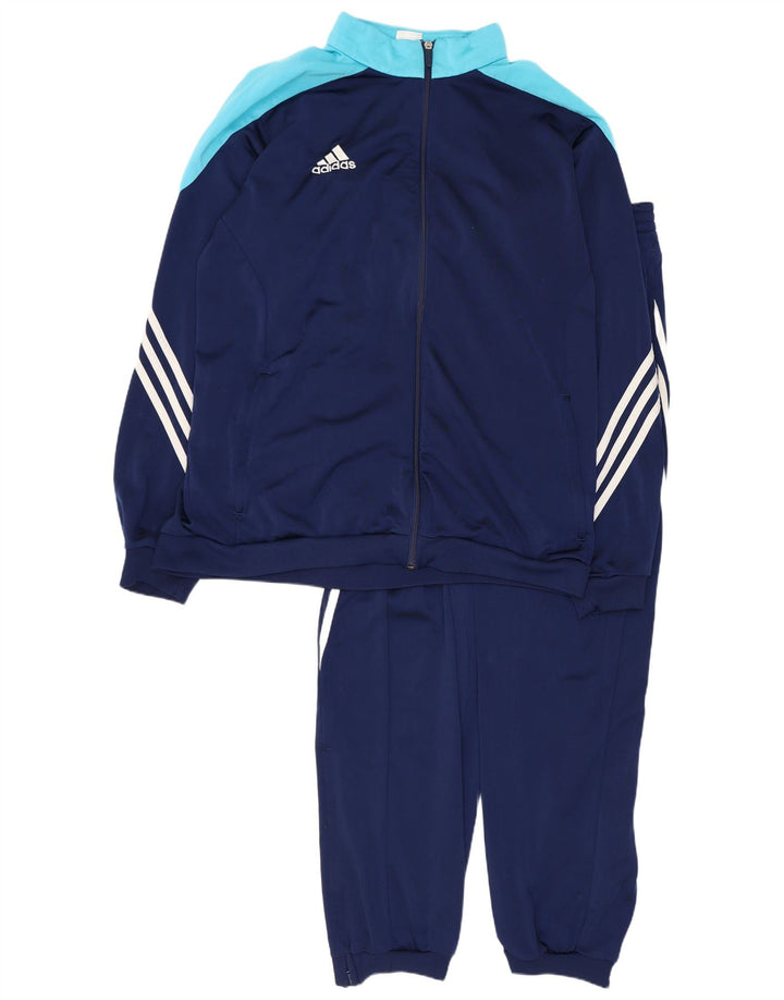 ADIDAS Mens Full Tracksuit XL  Navy Blue Colourblock Polyester