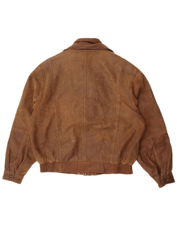 Wilsons Mens Leather Jacket UK 40 Large Brown Leather