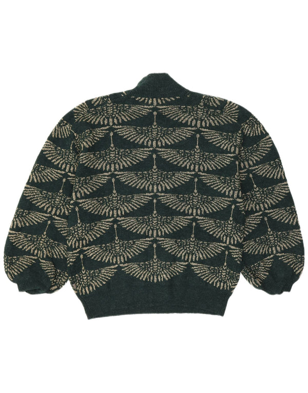 Vintage Womens Turtle Neck Jumper Sweater UK 14 Medium Green