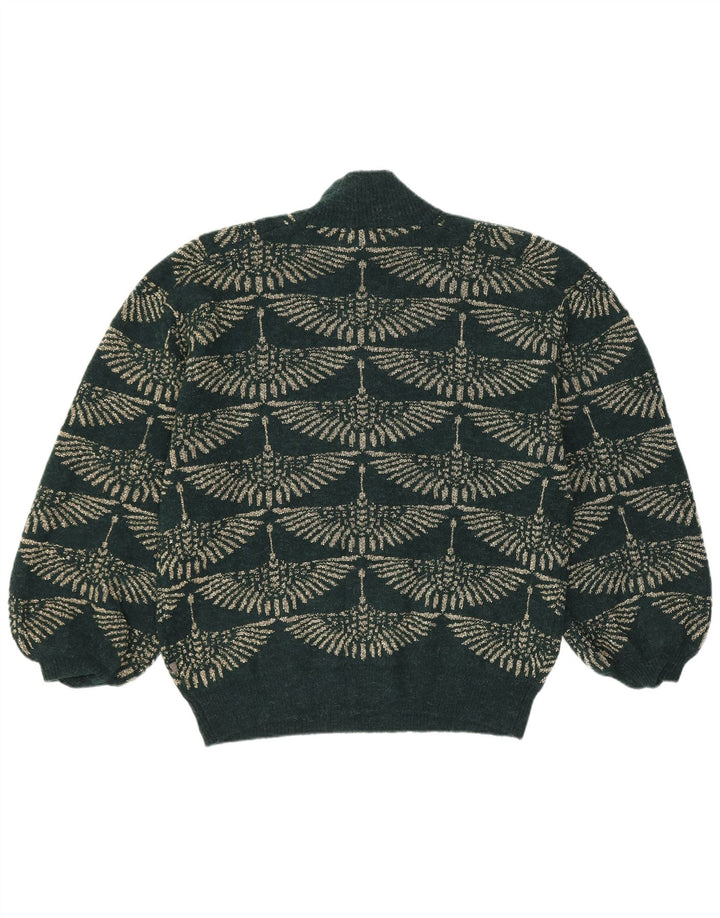Vintage Womens Turtle Neck Jumper Sweater UK 14 Medium Green
