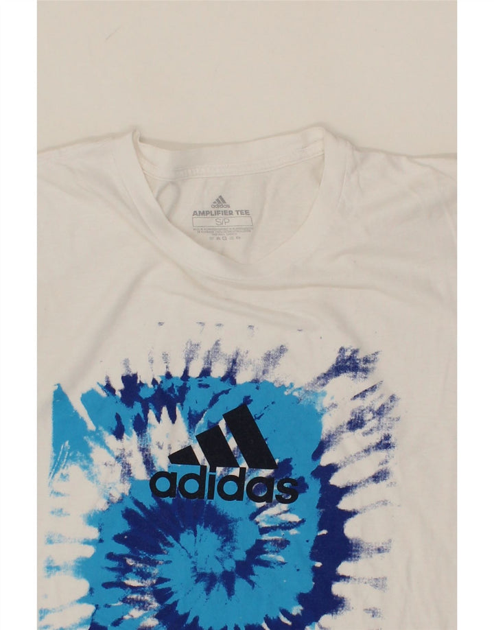 ADIDAS Mens Graphic T-Shirt Top Small White Cotton Vintage Adidas and Second-Hand Adidas from Messina Hembry 