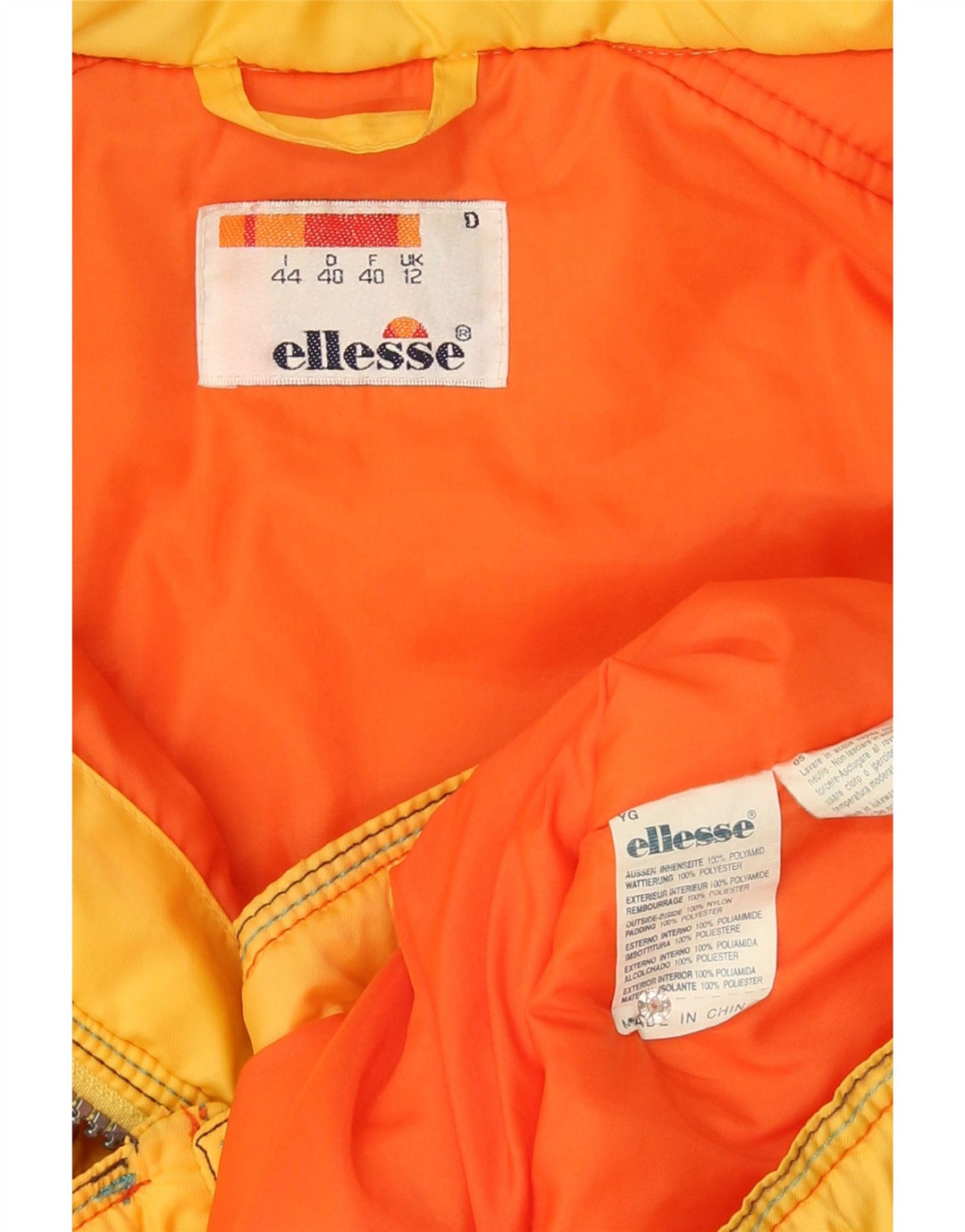 Ellesse Damen Übergroße Windjacke mit Kapuze, UK 12, Mittelgelb