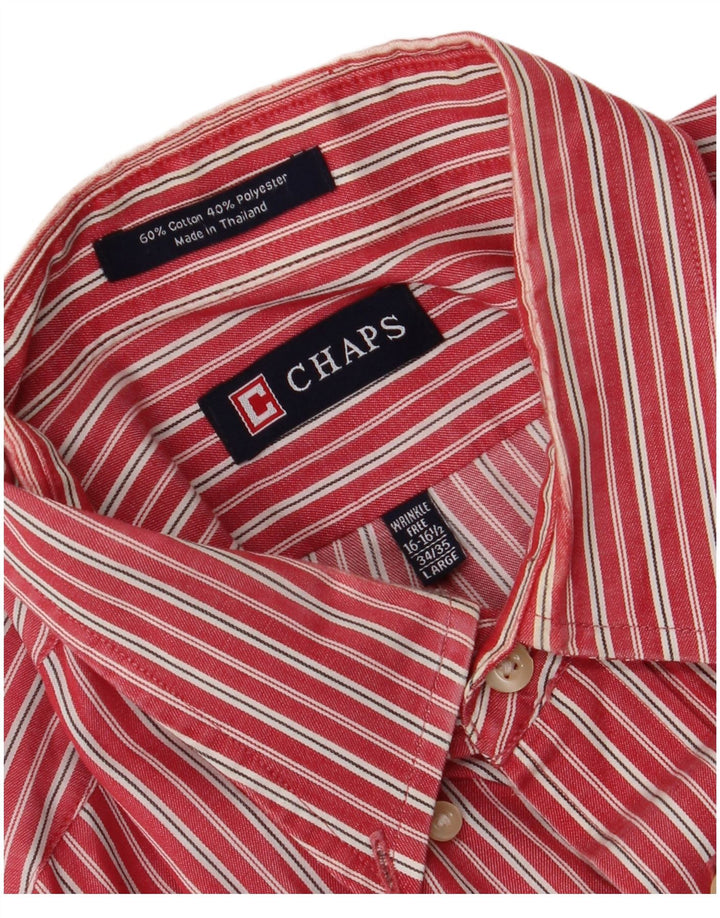 Chaps Chemise Homme Taille 16 1/2 Grand Coton Rayé Rouge