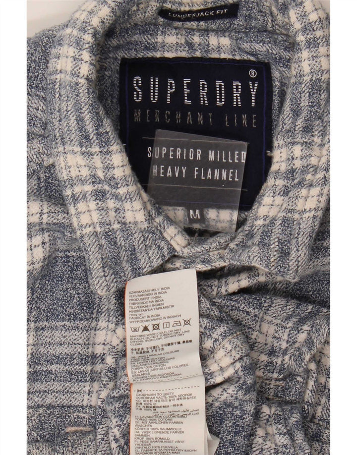Superdry Flannelskjorte til mænd mellemgrå plaid bomuld